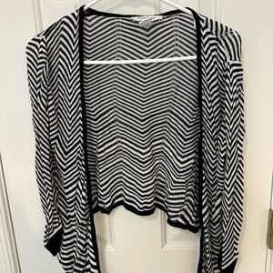 White House Black Market XS black/white open cardigan